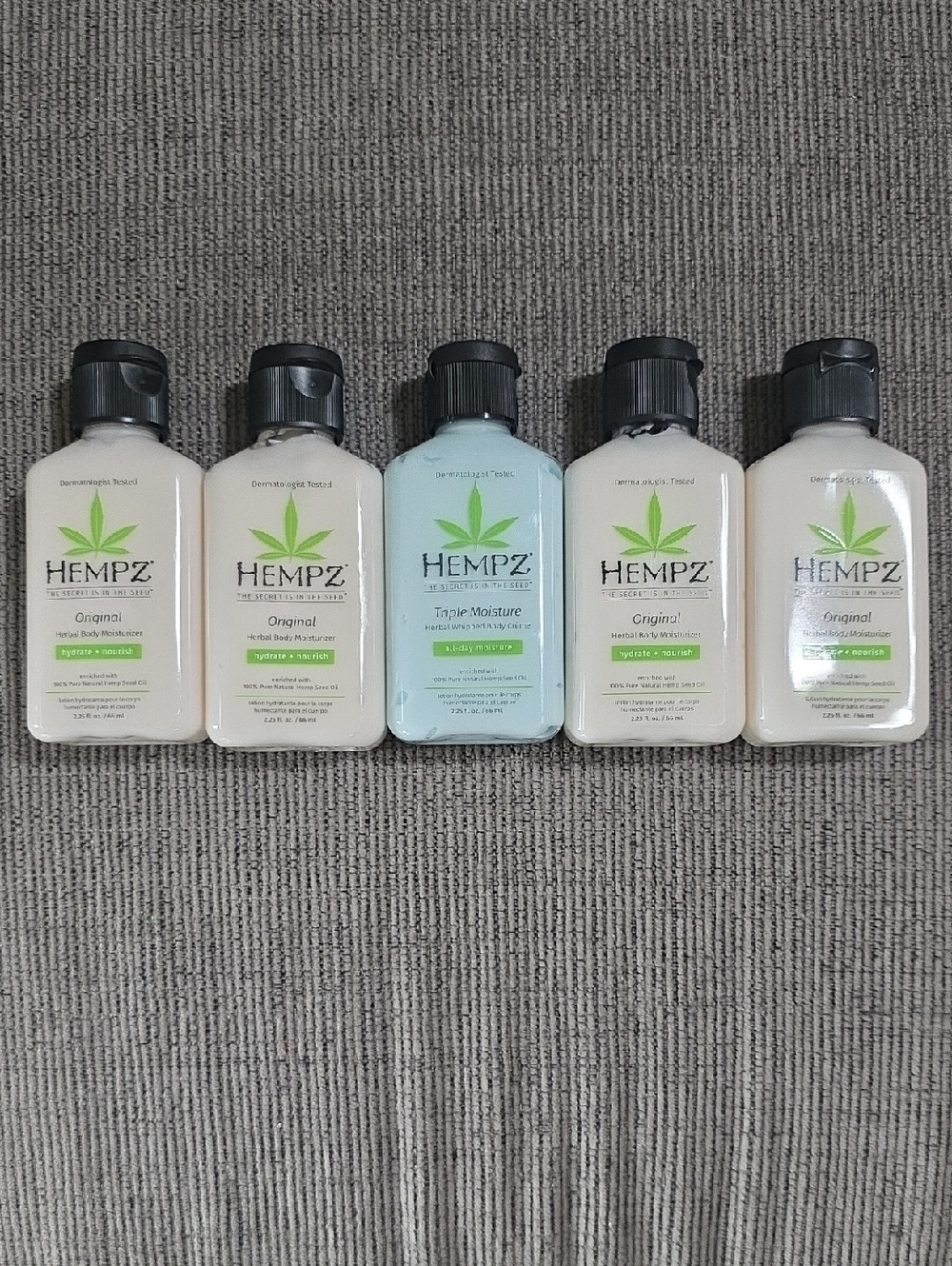 Hempz Travel Size Body Lotion Set, 2.25oz. Each, New, 5 Bottles